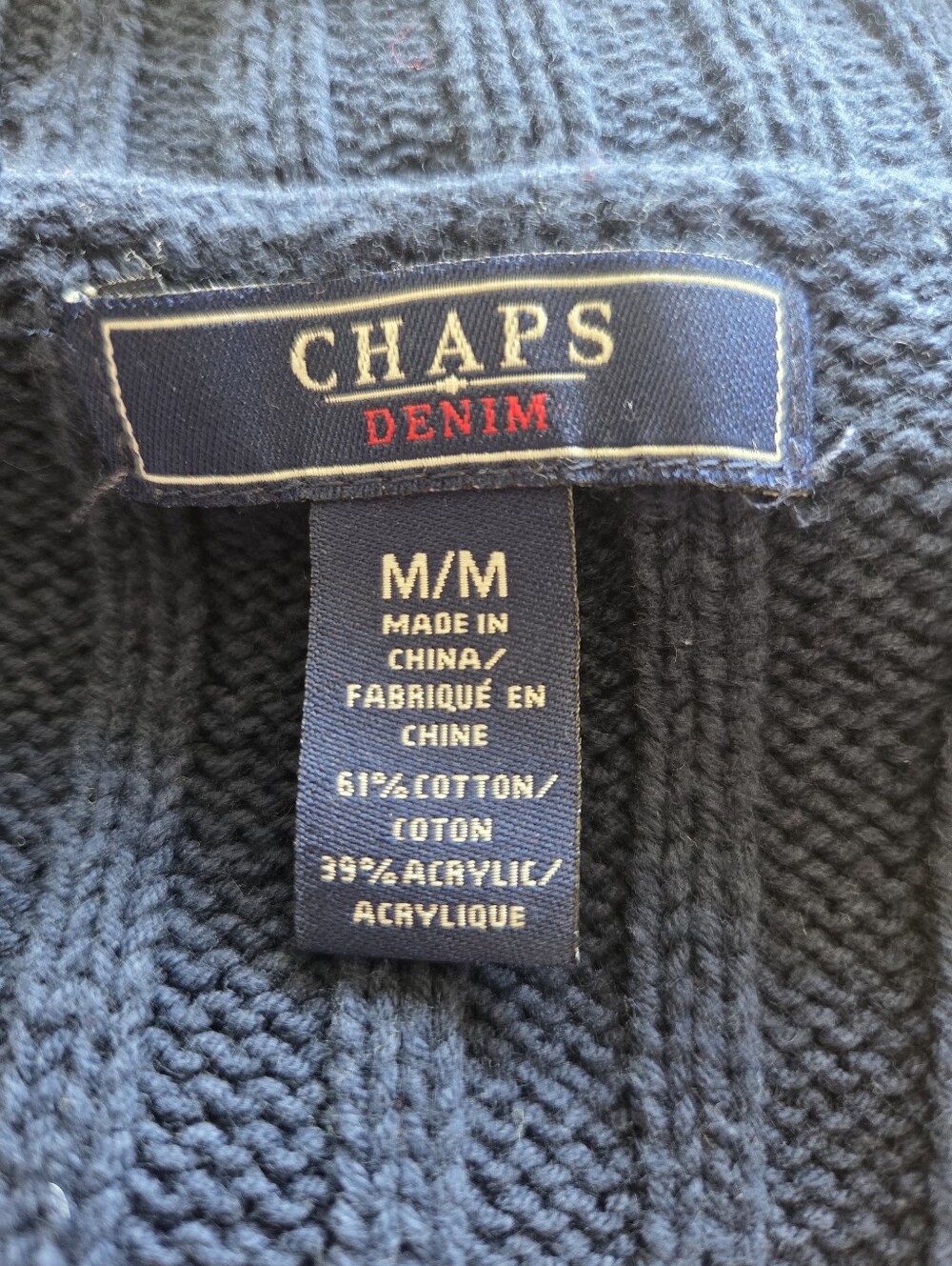 Chaps Navy Ribbed Vest - Picture 4 of 5